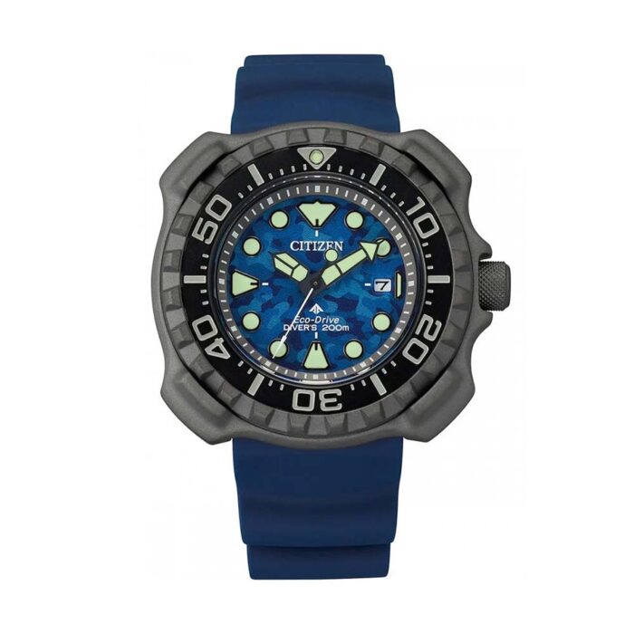 Citizen Eco-Drive Divers Titanium Blue Rubber Strap BN0227-09L